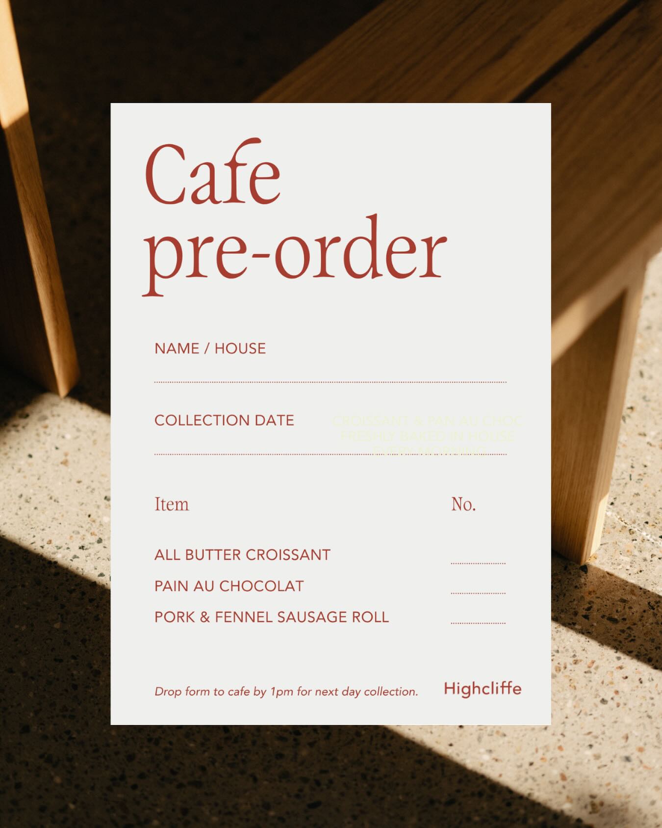 Nothing sweeter than fresh pastries out the oven. You can now pre-order from the café for collection