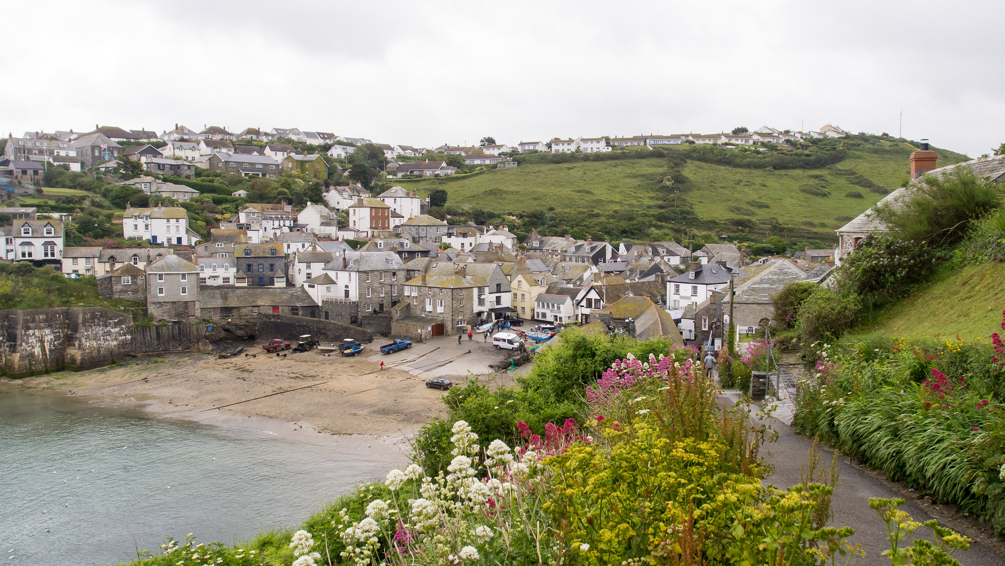 Port Isaac, dog friendly beach in north Cornwall.