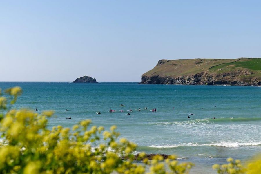 Polzeath beach and the north Cornish coast, where Highcliffe Holidays is located.