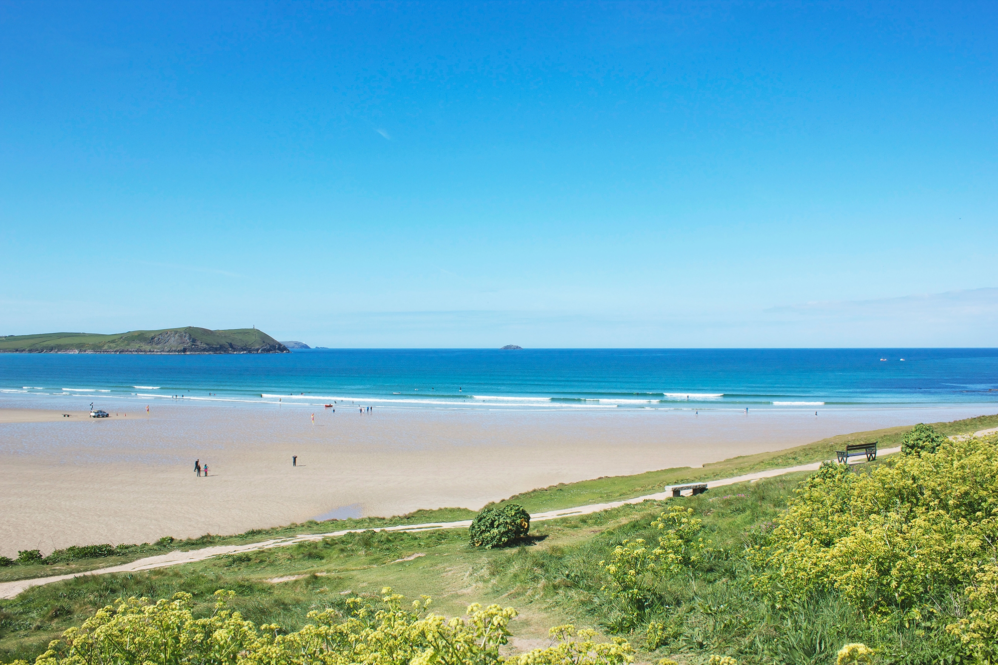 Stunning beach on the Cornish coast, a perfect holiday destination